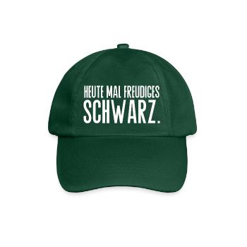 freudiges Schwarz Spruch Kleidung - Baseballkappe - Flaschengrün - Vorne