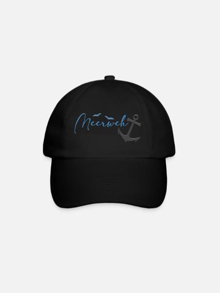 Meerweh Anker - Baseballkappe - Schwarz/Schwarz