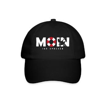 Lustiger Spruch " Moin Ihr Spacken " - Baseballkappe - Schwarz/Schwarz - Vorne