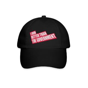 run better than government - Baseballkappe - Schwarz/Schwarz - Vorne