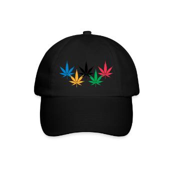 Hemp leaf - Baseball Cap - black/black - Front
