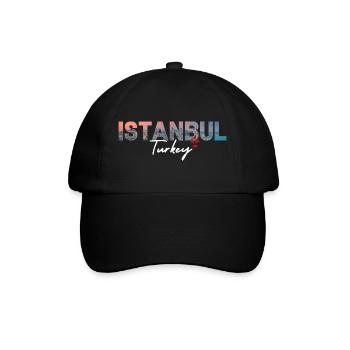 Istanbul Skyline Script Turkey - Baseball Cap - black/black - Front