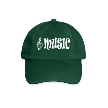 Musique - Style typographique classique rétro - Casquette classique - vert bouteille - Devant