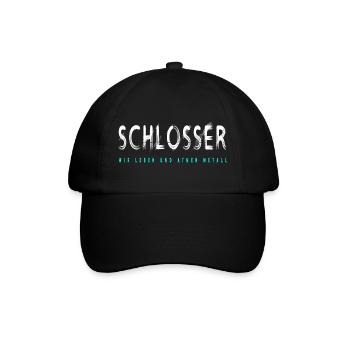 Schlosser Handwerker Design - Baseballkappe - Schwarz/Schwarz - Vorne