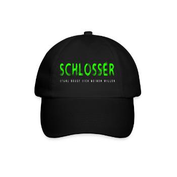 Schlosser Handwerker Design - Baseballkappe - Schwarz/Schwarz - Vorne