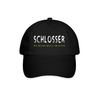 Schlosser Handwerker Design - Baseballkappe - Schwarz/Schwarz - Vorne