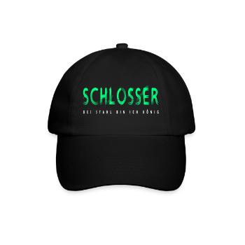 Schlosser Handwerker Design - Baseballkappe - Schwarz/Schwarz - Vorne