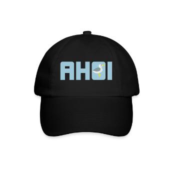 Ahoi Möwe hellblau Küste maritim Meer Schiff Hanse - Baseballkappe - Schwarz/Schwarz - Vorne