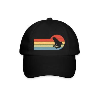 Frog Herpetologist Retro Toad Lover Vintage - Baseball Cap - black/black - Front