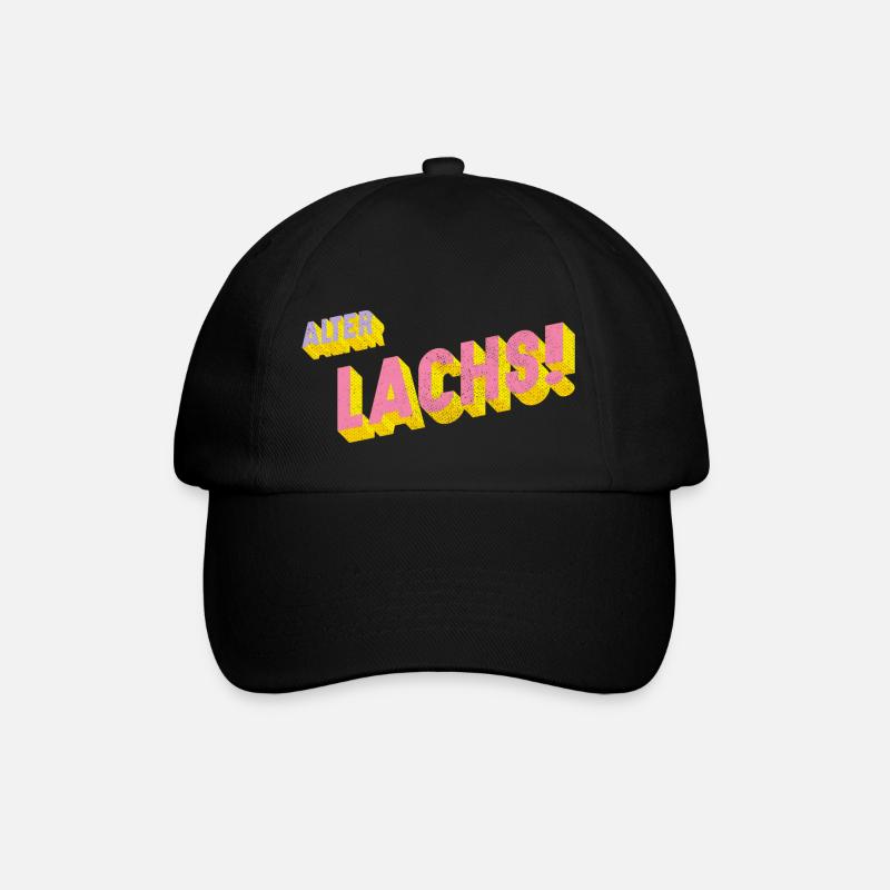 Alter Lachs - Baseballkappe - Schwarz/Schwarz
