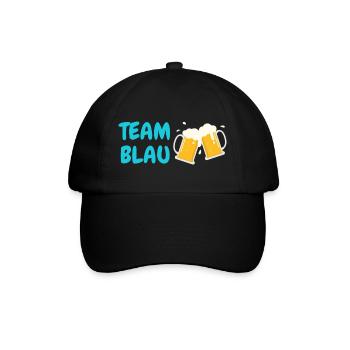 Team Blau - Baseballkappe - Schwarz/Schwarz - Vorne