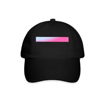 Balken Blau & Pinker Farbverlauf - Baseballkappe - Schwarz/Schwarz - Vorne