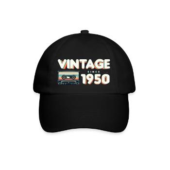 Vintage 1950 Retro Vintage Nostalgic Birthday - Baseball Cap - black/black - Front
