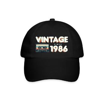 Vintage 1986 Retro Vintage Nostalgic Birthday - Baseball Cap - black/black - Front
