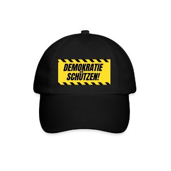 Demokratie schützen! - Baseballkappe - Schwarz/Schwarz - Vorne