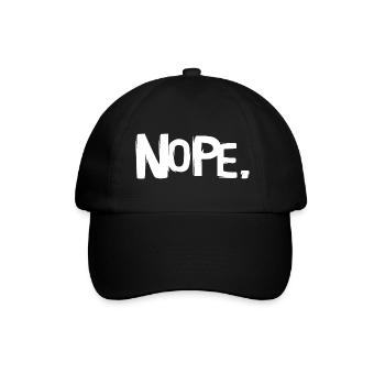 Nope Lettering - Pas d’icône de dictons drôles - Casquette classique - noir/noir - Devant