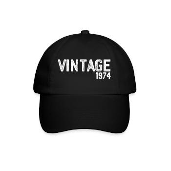 Jahrgang 1974 - Baseballkappe - Schwarz/Schwarz - Vorne