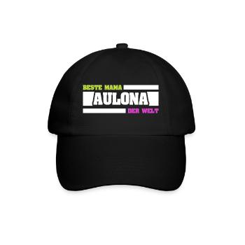 Beste Mama Alona der Welt - Baseballkappe - Schwarz/Schwarz - Vorne