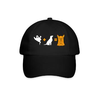 Funny Halloween Dog Ghost - Halloween Dog - Baseballkappe - Schwarz/Schwarz - Vorne