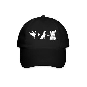 Funny Halloween Dog Ghost - Funny Halloween Dog - Baseballkappe - Schwarz/Schwarz - Vorne