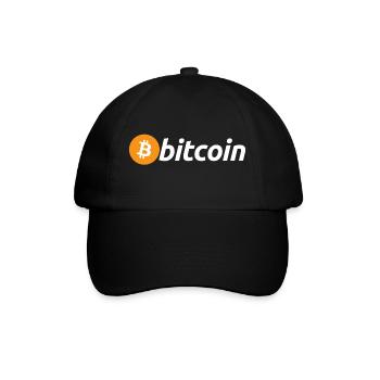 Bitcoin Logo weiß mit großem B (Official) - Baseballkappe - Schwarz/Schwarz - Vorne