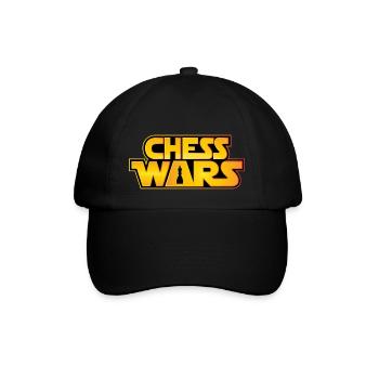 Chess Wars - Läufer Bishop - Schach Spiel Figur - Baseballkappe - Schwarz/Schwarz - Vorne