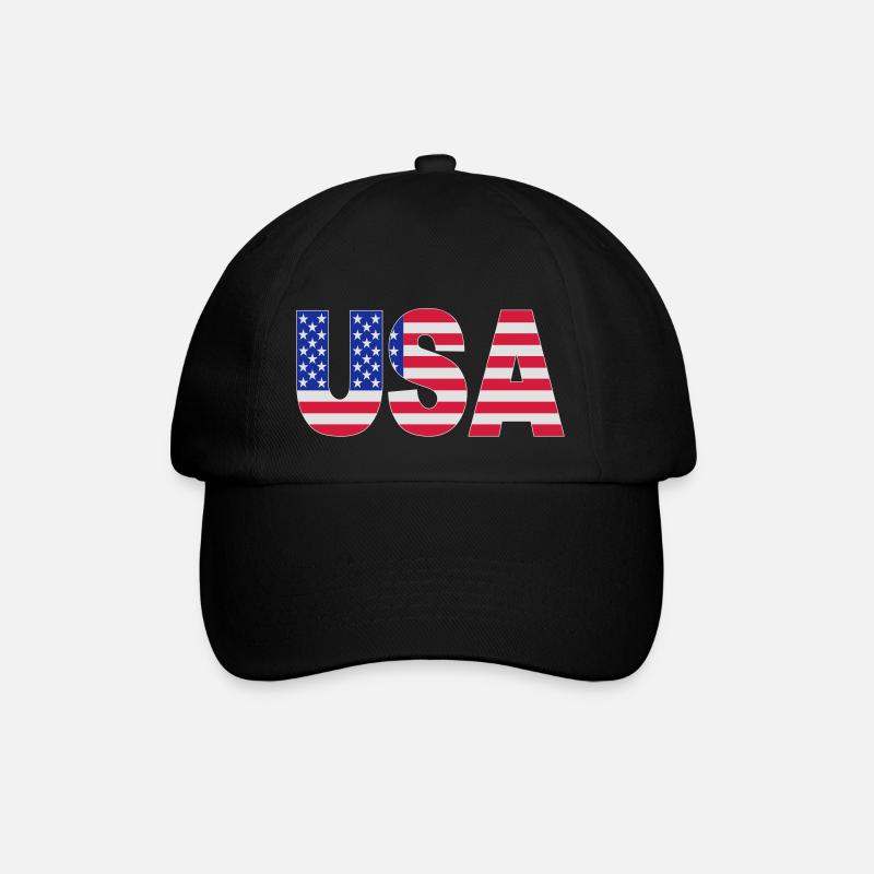 USA - Baseballkappe - Schwarz/Schwarz