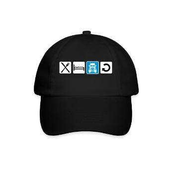 logo eat sleep drive repeat truck truck lorry fe - Baseball Cap - black/black - Front