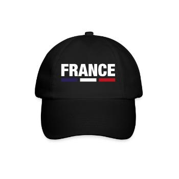 Frankreich T-Shirt Französische Flagge Geschenk - Baseballkappe - Schwarz/Schwarz - Vorne