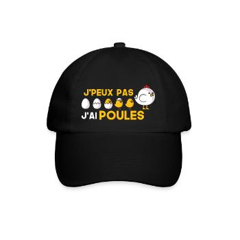 je peux pas j ai poule Ferme Poule Humour Cadeau - Casquette classique - noir/noir - Devant
