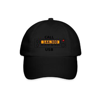 Radio call 144.300 Mhz ham radio - Baseball Cap - black/black - Front
