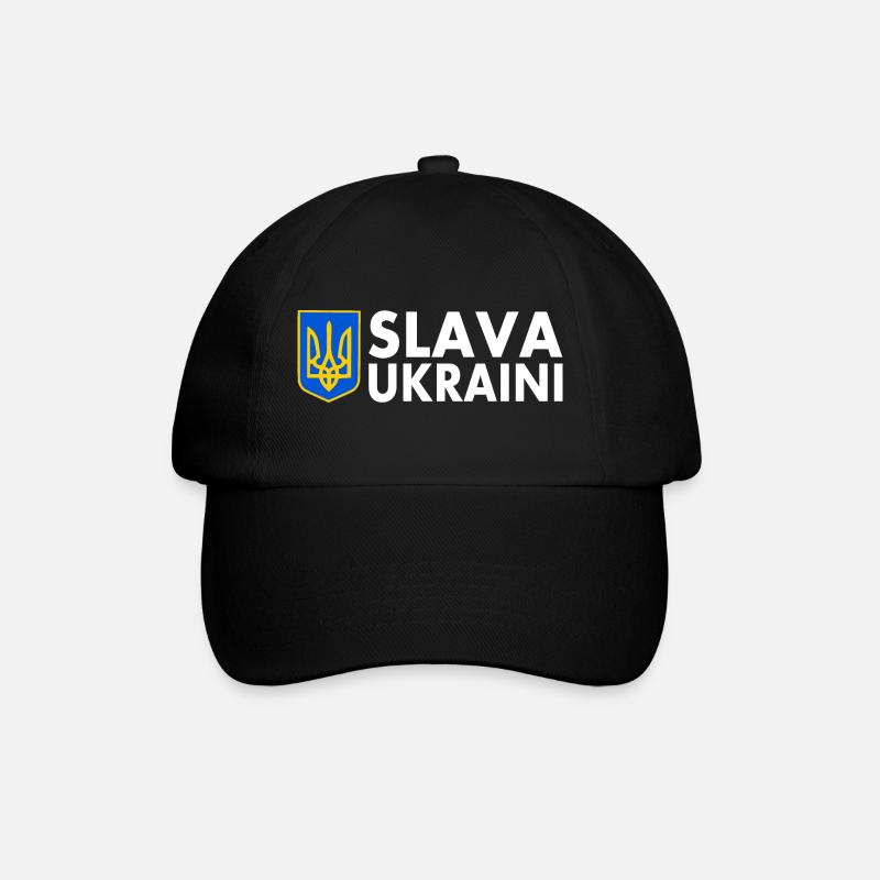 Slava ukraini - Baseballkappe - Schwarz/Schwarz