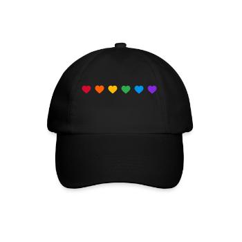 Rainbow Hearts LGBTQ Pride - Baseball Cap - black/black - Front