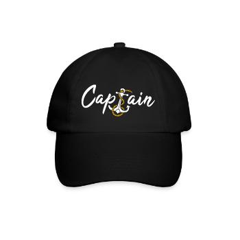 Captain englisch Kapitän Boot Schiff Geschenk - Baseballkappe - Schwarz/Schwarz - Vorne