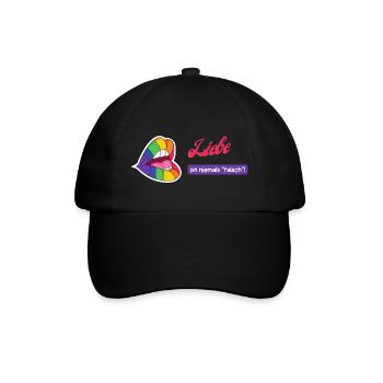 Liebe ist niemals falsch - Baseballkappe - Schwarz/Schwarz - Vorne
