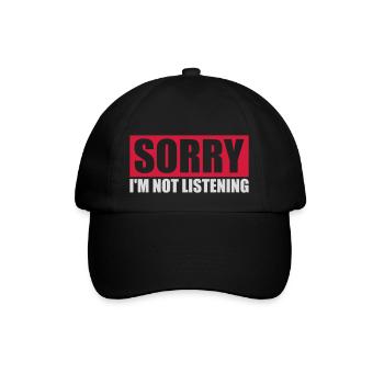 désolé de ne pas écouter - Casquette classique - noir/noir - Devant