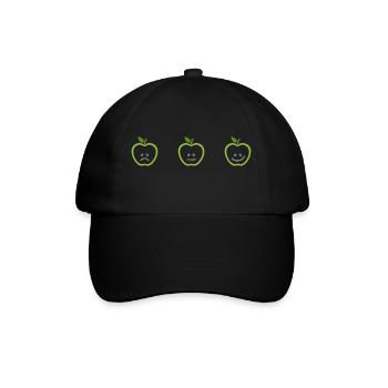 Apples with different faces - Baseball Cap - black/black - Front