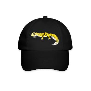 Leopardgecko Eidechse Reptilien Herpetologe - Baseballkappe - Schwarz/Schwarz - Vorne