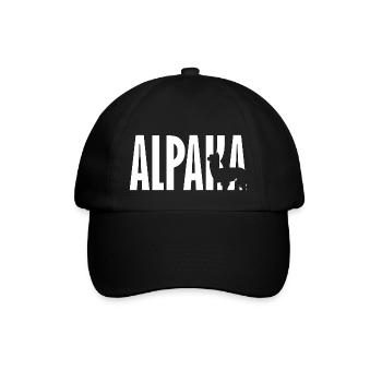 ALPAKA Schriftzug Lama - Baseballkappe - Schwarz/Schwarz - Vorne