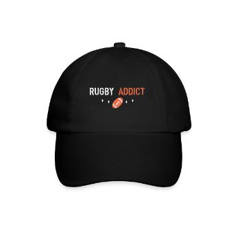 Rugby addict - Baseball Cap - black/black - Front