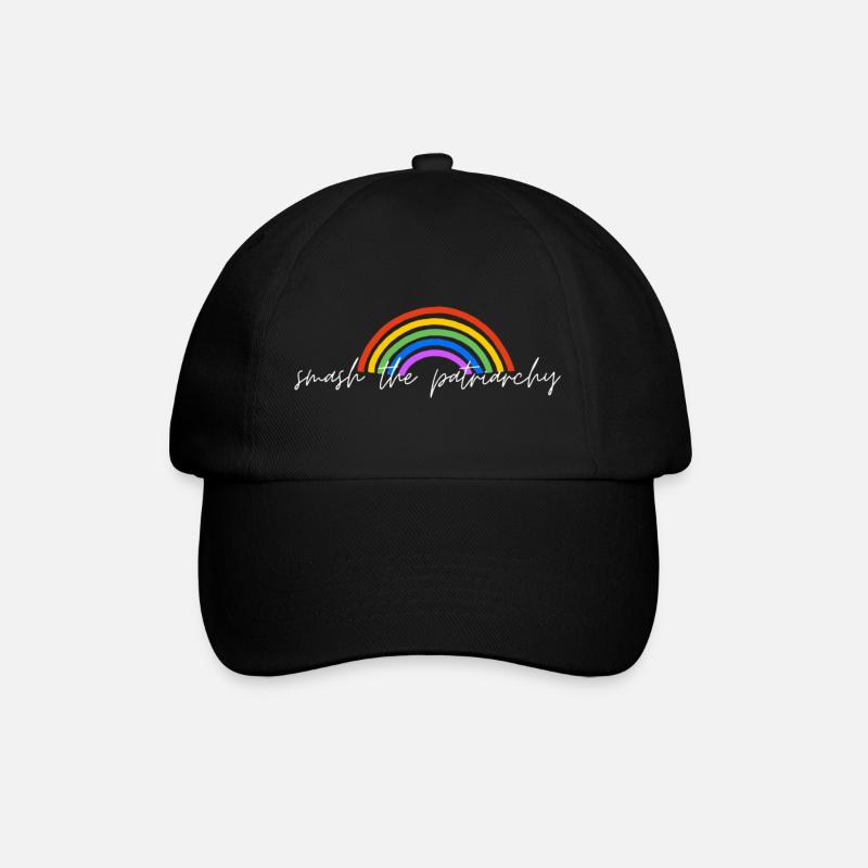 🌈 Smash the Patriarchy – Feminist Rainbow Design - Baseballkappe - Schwarz/Schwarz