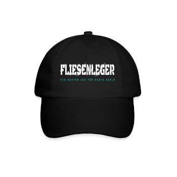 Fliesenleger Design - Baseballkappe - Schwarz/Schwarz - Vorne