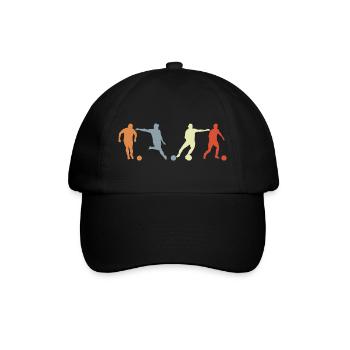 Fußballspieler Zeichnung - Baseballkappe - Schwarz/Schwarz - Vorne