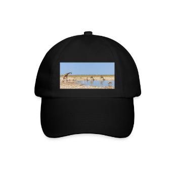 Landscape at the Cubango river with giraffe - Baseball Cap - black/black - Front