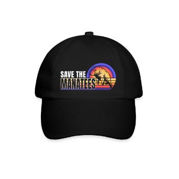 Save the manatees Aquatic animals Manatees - Baseball Cap - black/black - Front