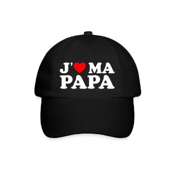 J'aime Mon Papa Cadeau Fête des Pères Coeur Rouge - Casquette classique - noir/noir - Devant
