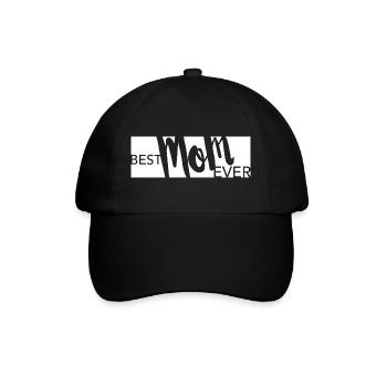 best mom ever muttertag mama geschenk lettering - Baseballkappe - Schwarz/Schwarz - Vorne