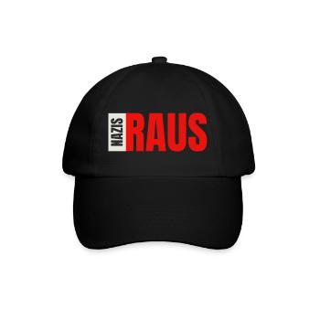 Nazis raus! - Baseballkappe - Schwarz/Schwarz - Vorne