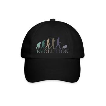 DIE EVOLUTION DES MOPSES - Baseballkappe - Schwarz/Schwarz - Vorne