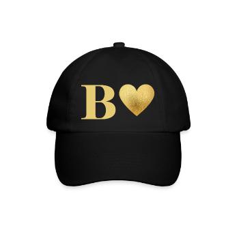 Lettre b cœur doré - Casquette classique - noir/noir - Devant